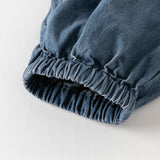 Dave&Bella Toddler Girls Fashion Denim Blue Cotton Wide Drawstring Jeans