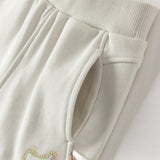 Dave&Bella Toddler Girls Grey Purple/Apricot Wide Casual Pants