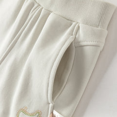 Dave&Bella Toddler Girls Grey Purple/Apricot Wide Casual Pants