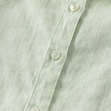 Dave&Bella Toddler Girls White/Green Flower Embroidery Soft Cotton Shirts
