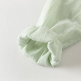 Dave&Bella Toddler Girls White/Green Flower Embroidery Soft Cotton Shirts