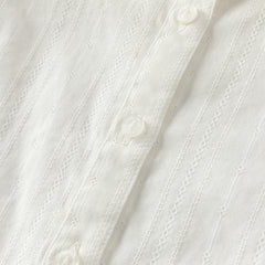 Dave&Bella Toddler Girls Grey Green/White Flower Embroidery Soft Cotton Shirt Tops