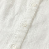 Dave&Bella Toddler Girls White/Green Flower Embroidery Soft Cotton Shirts