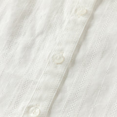 Dave&Bella Toddler Girls Grey Green/White Flower Embroidery Soft Cotton Shirt Tops