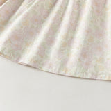 Dave&Bella Toddler Girls Beige Floral Print Sweet Cozy Cotton T-shirts