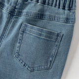 Dave&Bella Toddler Girls Fashion Blue Flower Embroidery Straight-leg Stretchable Jeans