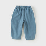 Dave&Bella Toddler Girls Denim Blue Soft Cotton Simple Tapered Jeans