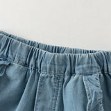 Dave&Bella Toddler Girls Denim Blue Soft Cotton Simple Tapered Jeans