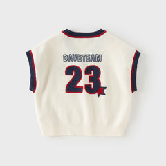 Dave&Bella Toddler Boys Versatile White Sleeveless Breathable Cotton Vests