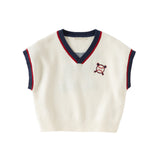 Dave&Bella Toddler Boys Versatile White Sleeveless Breathable Cotton Vests