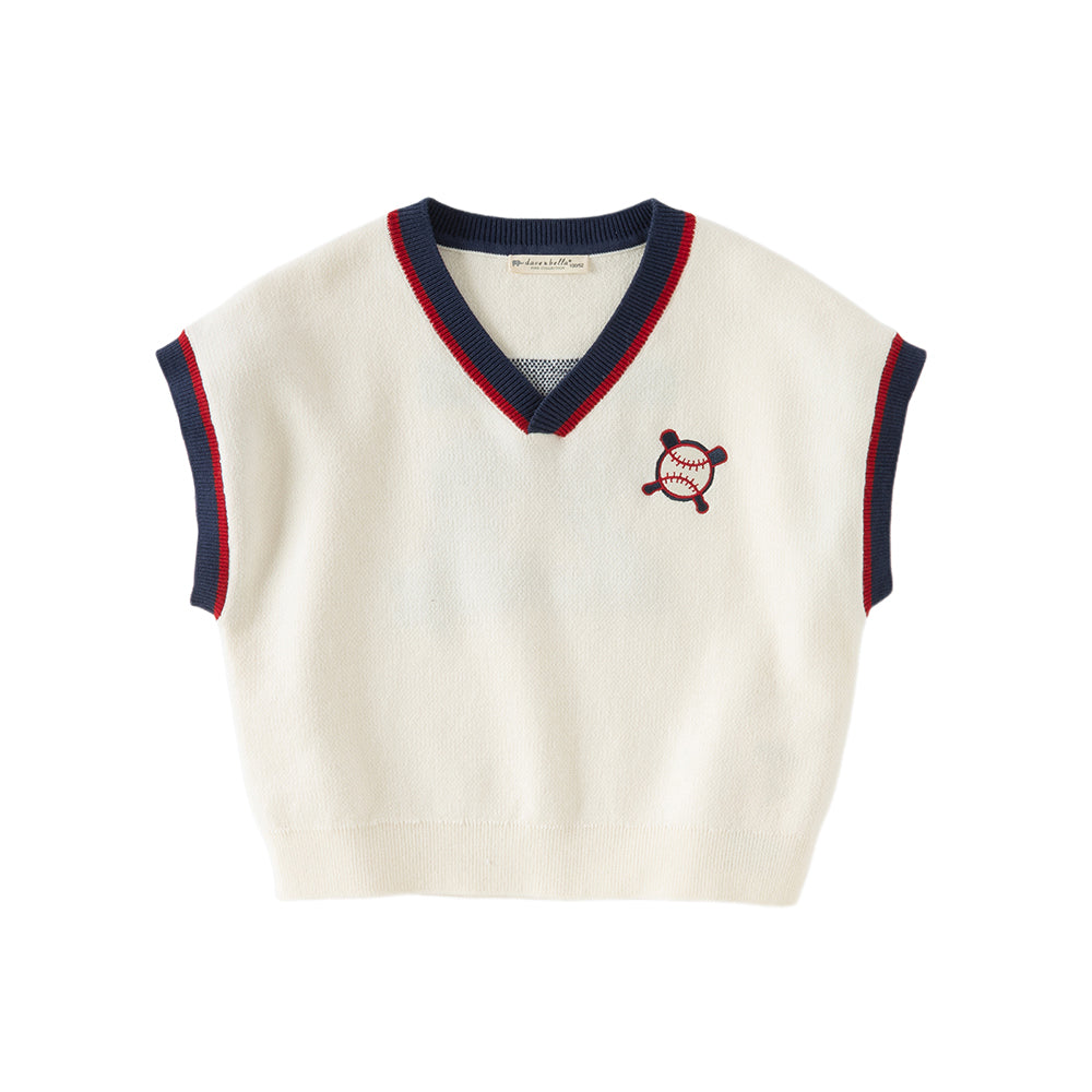 Dave&Bella Toddler Boys Versatile White Sleeveless Breathable Cotton Vests