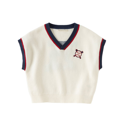 Dave&Bella Toddler Boys Versatile White Sleeveless Breathable Cotton Vests