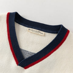 Dave&Bella Toddler Boys Versatile White Sleeveless Breathable Cotton Vests