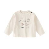 Dave&Bella Toddler Boys Apricot/Dark Grey Fashion Cotton T-shirt Tops
