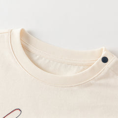 Dave&Bella Toddler Boys Apricot/Dark Grey Fashion Cotton T-shirt Tops