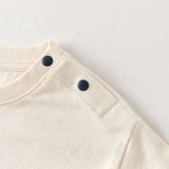 Dave&Bella Toddler Boys Apricot/Dark Grey Fashion Cotton T-shirt Tops