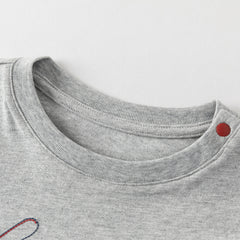 Dave&Bella Toddler Boys Apricot/Dark Grey Fashion Cotton T-shirt Tops