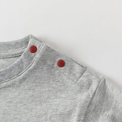 Dave&Bella Toddler Boys Apricot/Dark Grey Fashion Cotton T-shirt Tops