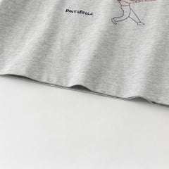 Dave&Bella Toddler Boys Apricot/Dark Grey Fashion Cotton T-shirt Tops