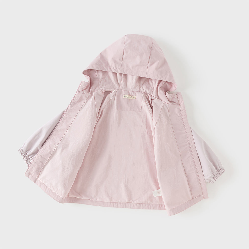 Dave&Bella Toddler Girls Cute Purple Pink Outdoor Long Sleeve Hooded Jackets