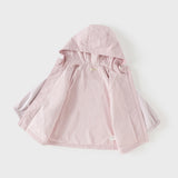 Dave&Bella Toddler Girls Cute Purple Pink Outdoor Long Sleeve Hooded Jackets