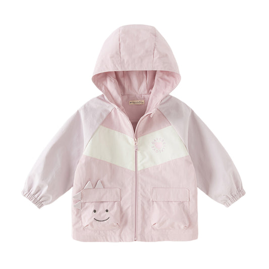 Dave&Bella Toddler Girls Cute Purple Pink Outdoor Long Sleeve Hooded Jackets