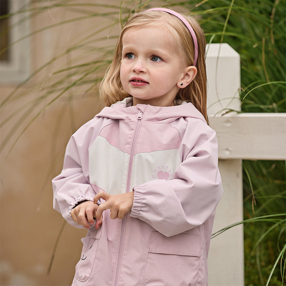 Dave&Bella Toddler Girls Cute Purple Pink Outdoor Long Sleeve Hooded Jackets