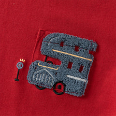 Dave&Bella Toddler Boys Red Soft Cotton T-shirt Tops