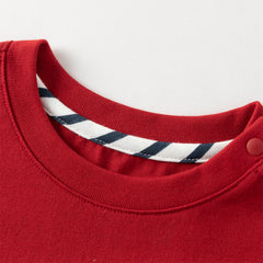 Dave&Bella Toddler Boys Red Soft Cotton T-shirt Tops