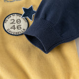 Dave&Bella Toddler Boys Casual Yellow V-neck Soft Cotton Sweater Cardigans