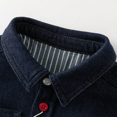 Dave&Bella Toddler Boys Denim Blue Long Sleeve Shirt Tops