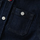 Dave&Bella Toddler Boys Denim Blue Long Sleeve Shirt Tops