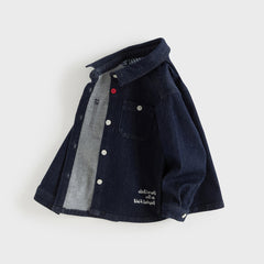 Dave&Bella Toddler Boys Denim Blue Long Sleeve Shirt Tops