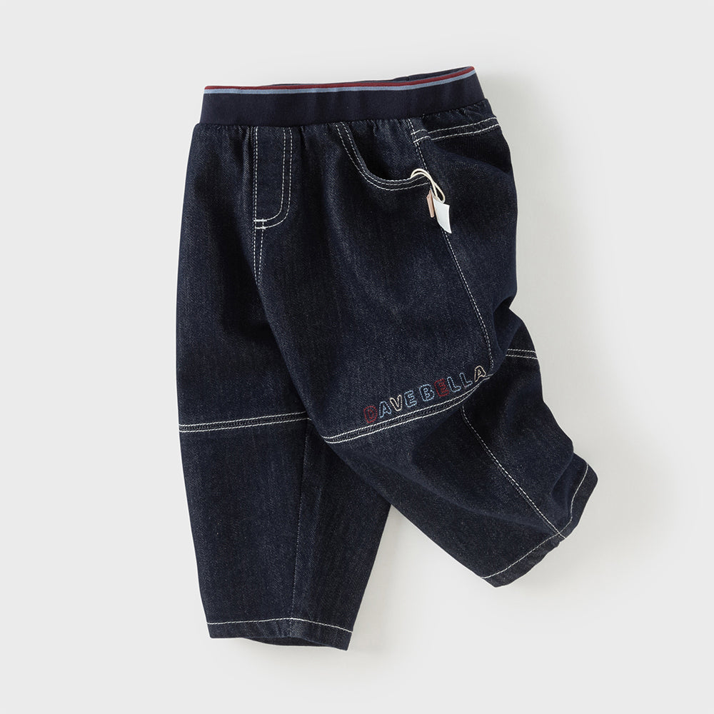 Dave&Bella Toddler Boys Casual Denim Blue Comfortable Wide Jeans