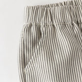 Dave&Bella Toddler Boys Grey White Striped Cotton Straight-leg Wide Pants