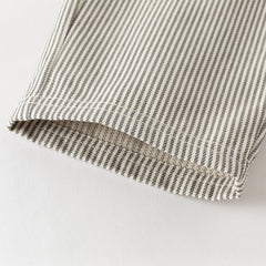 Dave&Bella Toddler Boys Grey White Striped Cotton Straight-leg Wide Pants