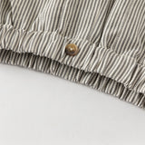 Dave&Bella Toddler Boys Grey White Striped Cotton Straight-leg Wide Pants