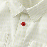 Dave&Bella Kids Boys Summer Stylish Striped Beige Cotton College-style Shirts