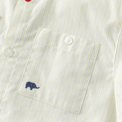 Dave&Bella Kids Boys Summer Stylish Striped Beige Cotton College-style Shirts