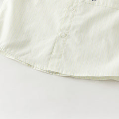 Dave&Bella Kids Boys Summer Stylish Striped Beige Cotton College-style Shirts