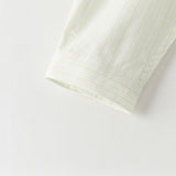 Dave&Bella Kids Boys Summer Stylish Striped Beige Cotton College-style Shirts