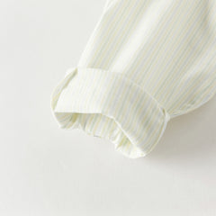 Dave&Bella Kids Boys Summer Stylish Striped Beige Cotton College-style Shirts