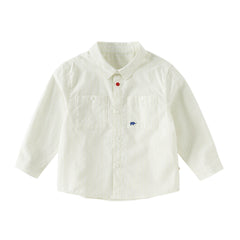 Dave&Bella Kids Boys Summer Stylish Striped Beige Cotton College-style Shirts