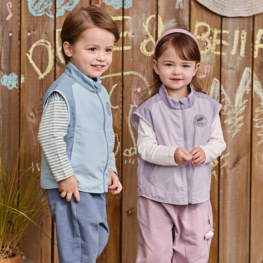 Dave&Bella Toddler Girls/Boys Purple/Blue Turtle Sleeveless Outwear Vests