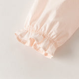 Dave&Bella Toddler Girls Pink Sweet Doll Collar Long Sleeve Soft Cotton A-line Dress