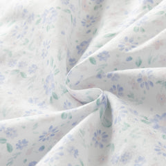 Dave&Bella Toddler Girls Blue Floral Print Doll Collar Soft Cotton Shirts Tops