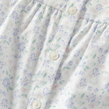 Dave&Bella Toddler Girls Blue Floral Print Doll Collar Soft Cotton Shirts Tops