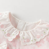 Dave&Bella Toddler Girls Adorable Pink Cherry Blossom Print Long Sleeve Party Dress