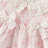 Dave&Bella Toddler Girls Adorable Pink Cherry Blossom Print Long Sleeve Party Dress