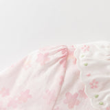 Dave&Bella Toddler Girls Adorable Pink Cherry Blossom Print Long Sleeve Party Dress